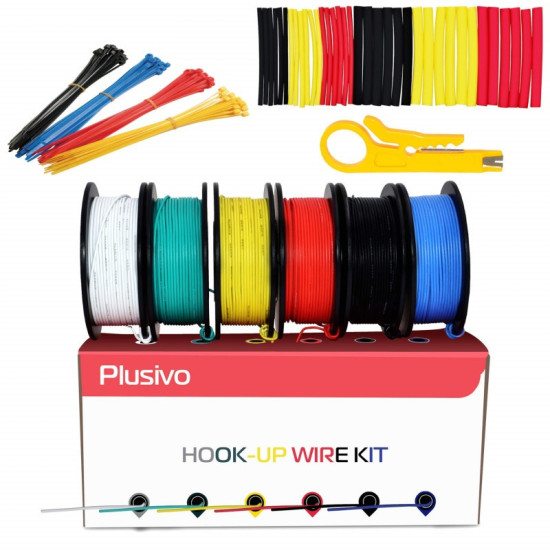 30AWG Plusivo Hook up Wire Kit – 6 Different Colors x 20 m (66 ft)